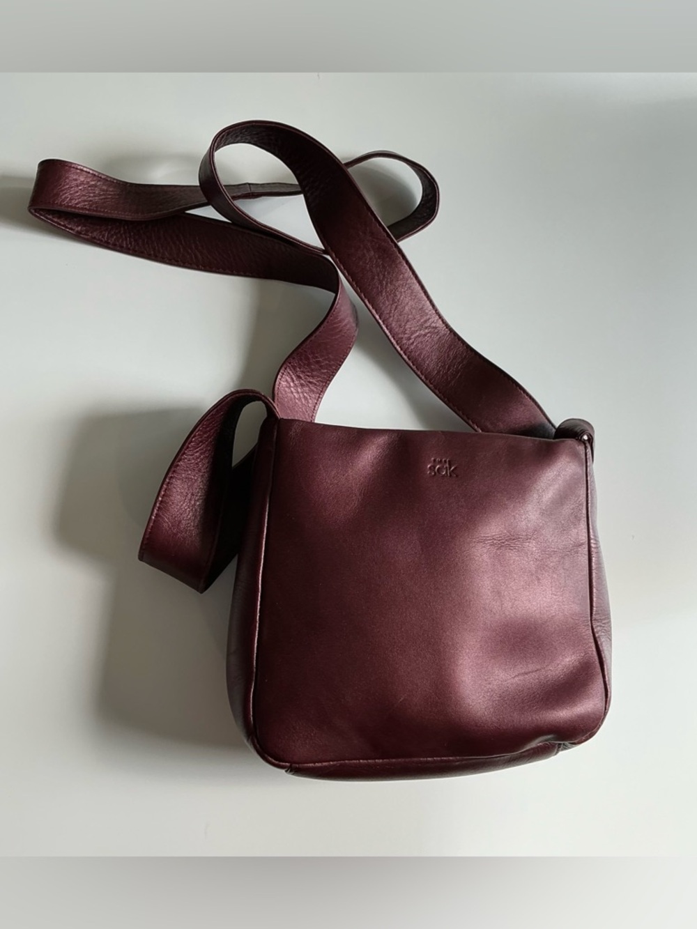 The Sak Maroon Leather Crossbody Bag